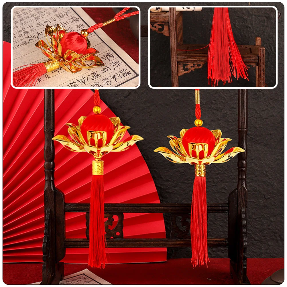 

10Pcs Chinese Lotus Lantern Hanging Ornaments Tassel Pendant New Year Festival Wall Door Hanging Decor Chinese Tassel Ornament