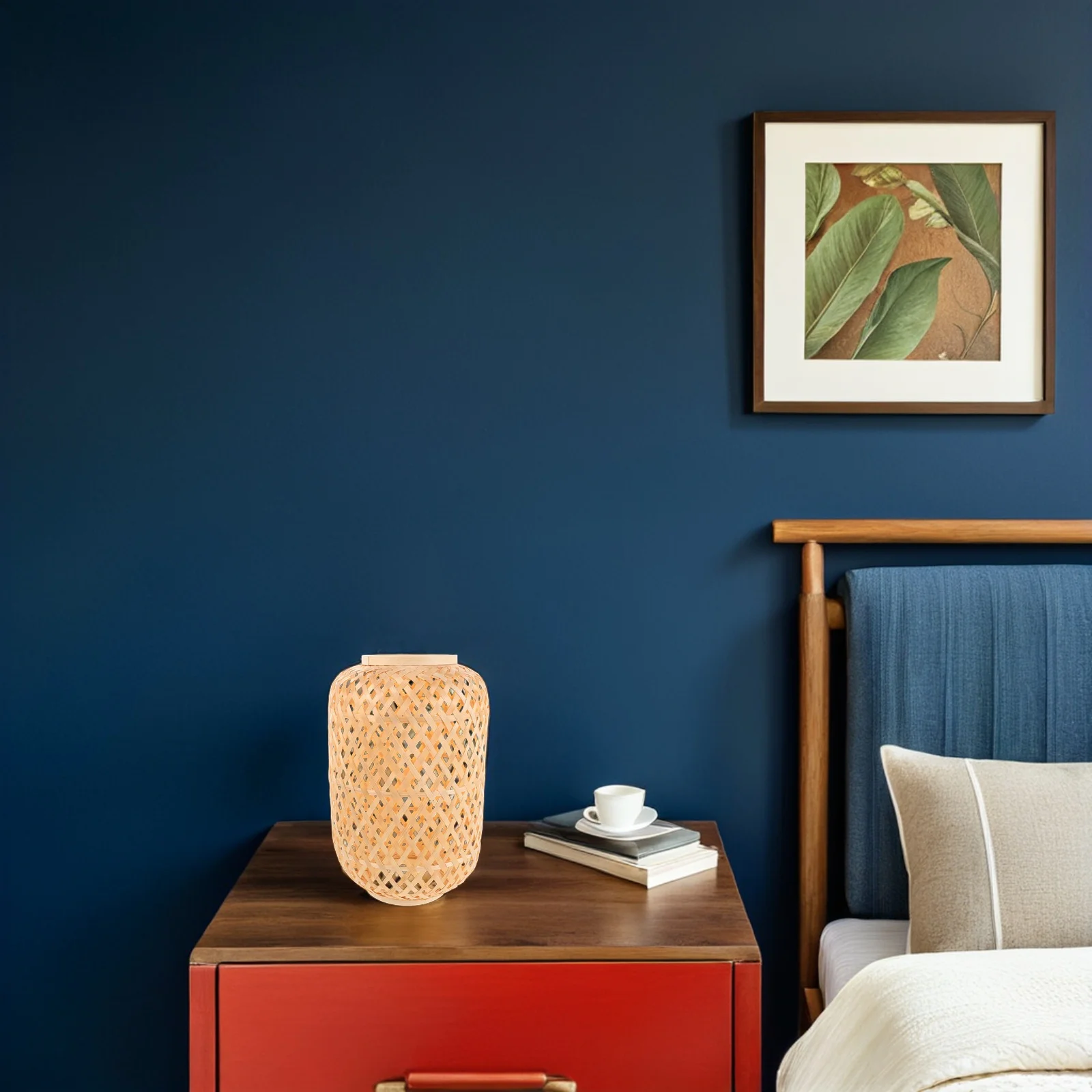 

Lamp Shade: Handwoven Woven Bamboo Ceiling Light Cover For Kitchen Bedroom Outdoor Vintage Cage Pendant Lampshade Bamboo