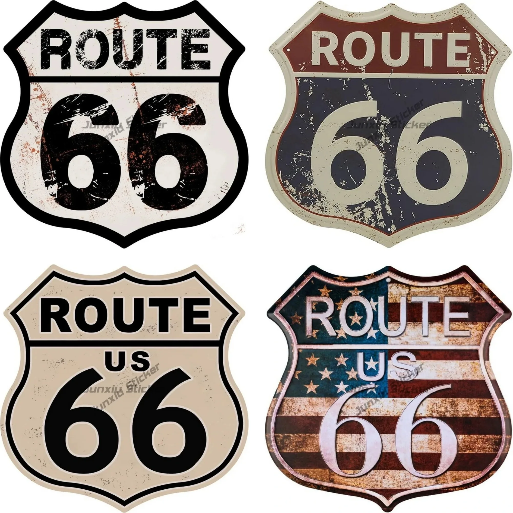 

Route 66 Vintage Road Sign Vinyl Sticker Car Decal for Motorcycle Truck Garage Window Scratch Resistant Retro Decor Accessories