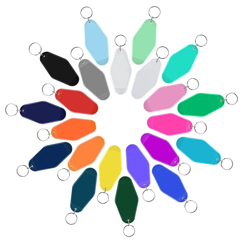 1Set Vintage Sublimation Blank DIY Ornament Motel Keychain Blank Hotel Key Tag For Vinyl Keychain Making