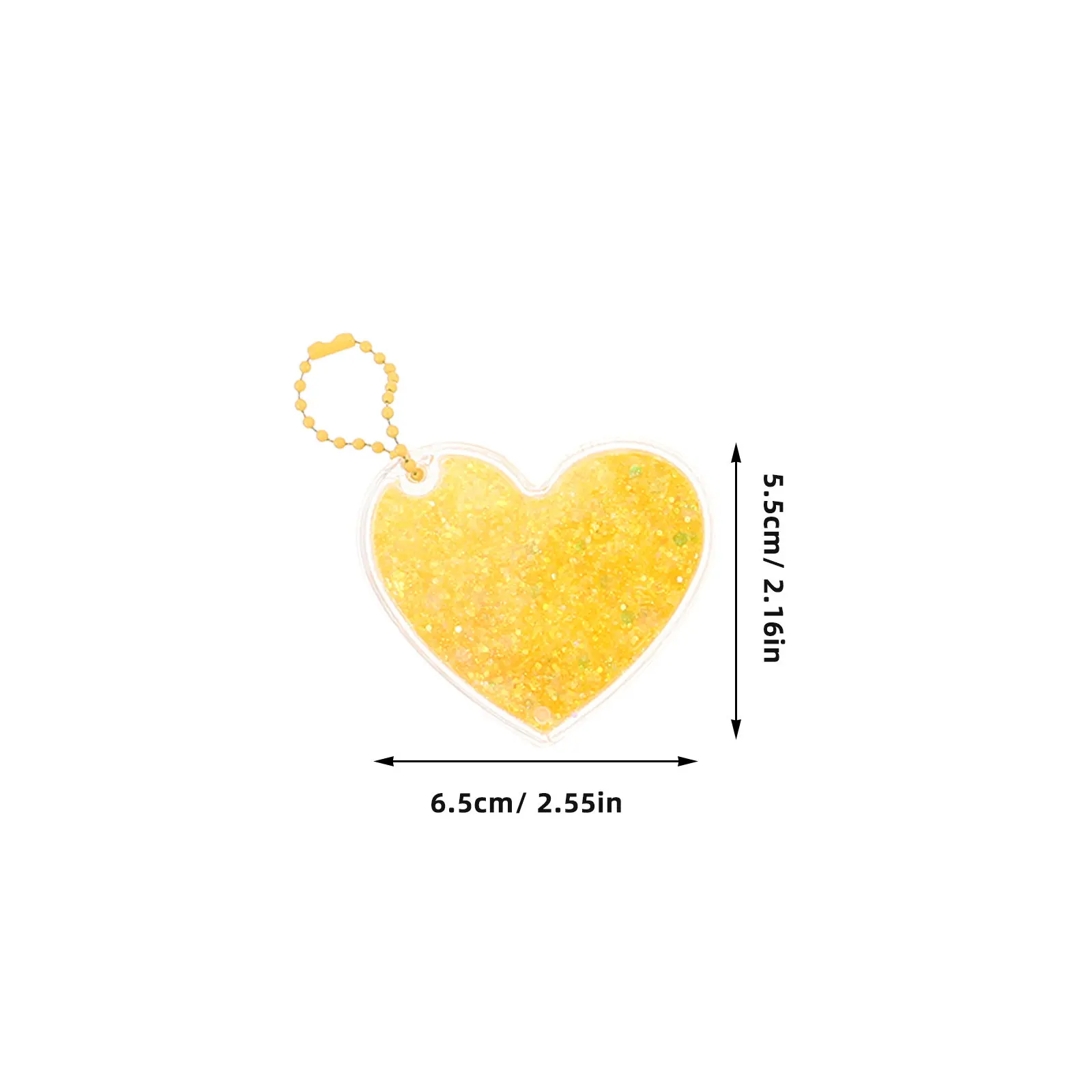 12Pcs Heart Shaped Flowing Sand Pendant Charms Lightweight Plastic Keychain Car Mirror Hanging Room Decor