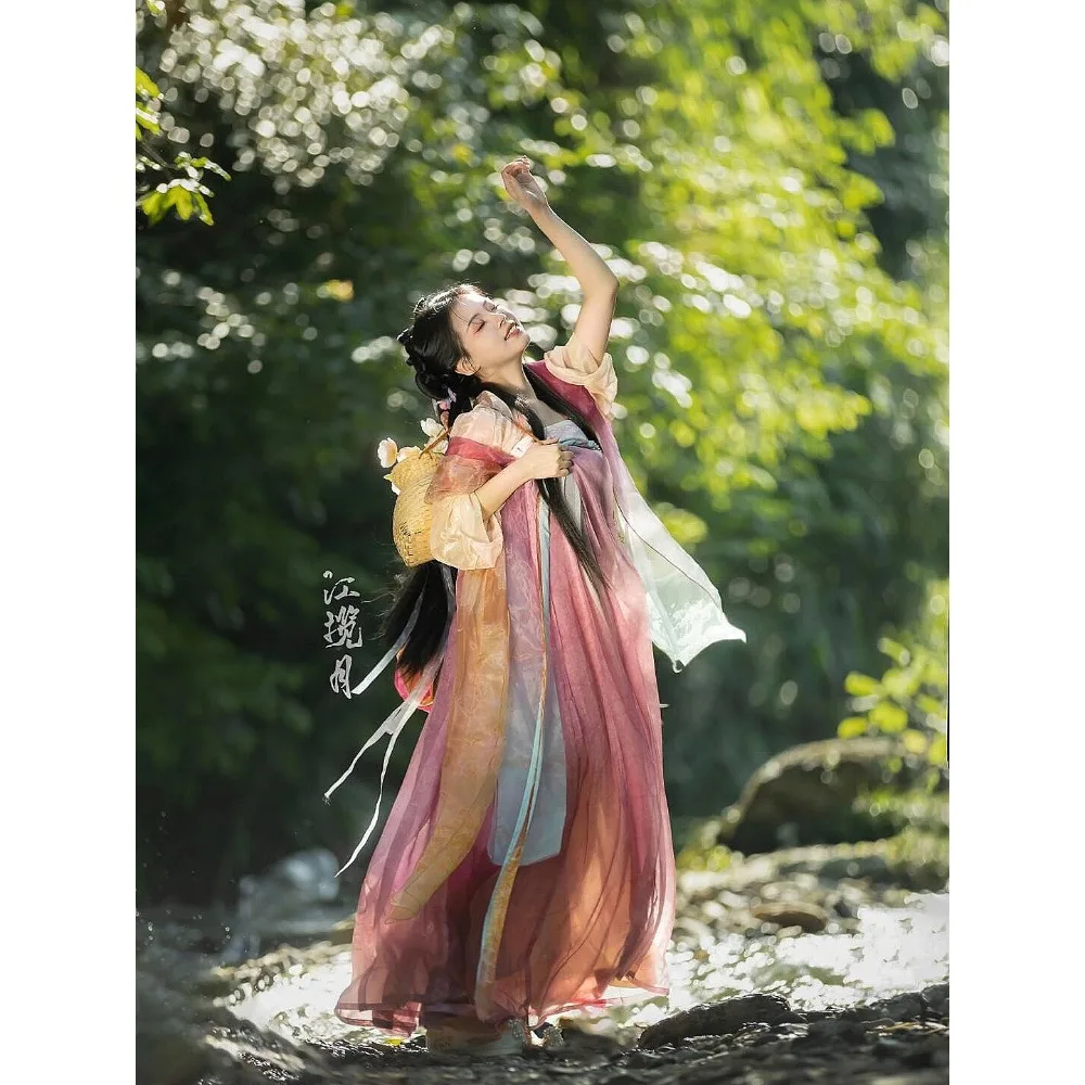 Summer new elegant Hanfu women's chest-length skirt performance clothes