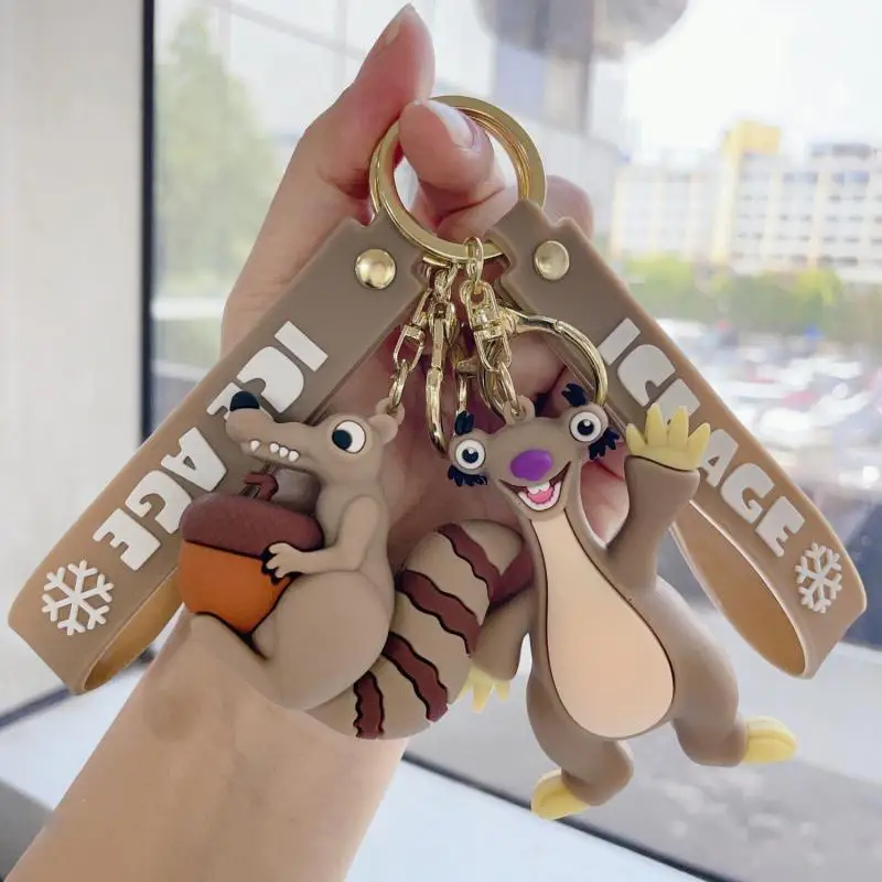 Ice Age Key Chain Kawaii Disney Cute Girls Cartoon Keychain Student Shoulder Bag Decoration Pendant Accessories Anime Gifts