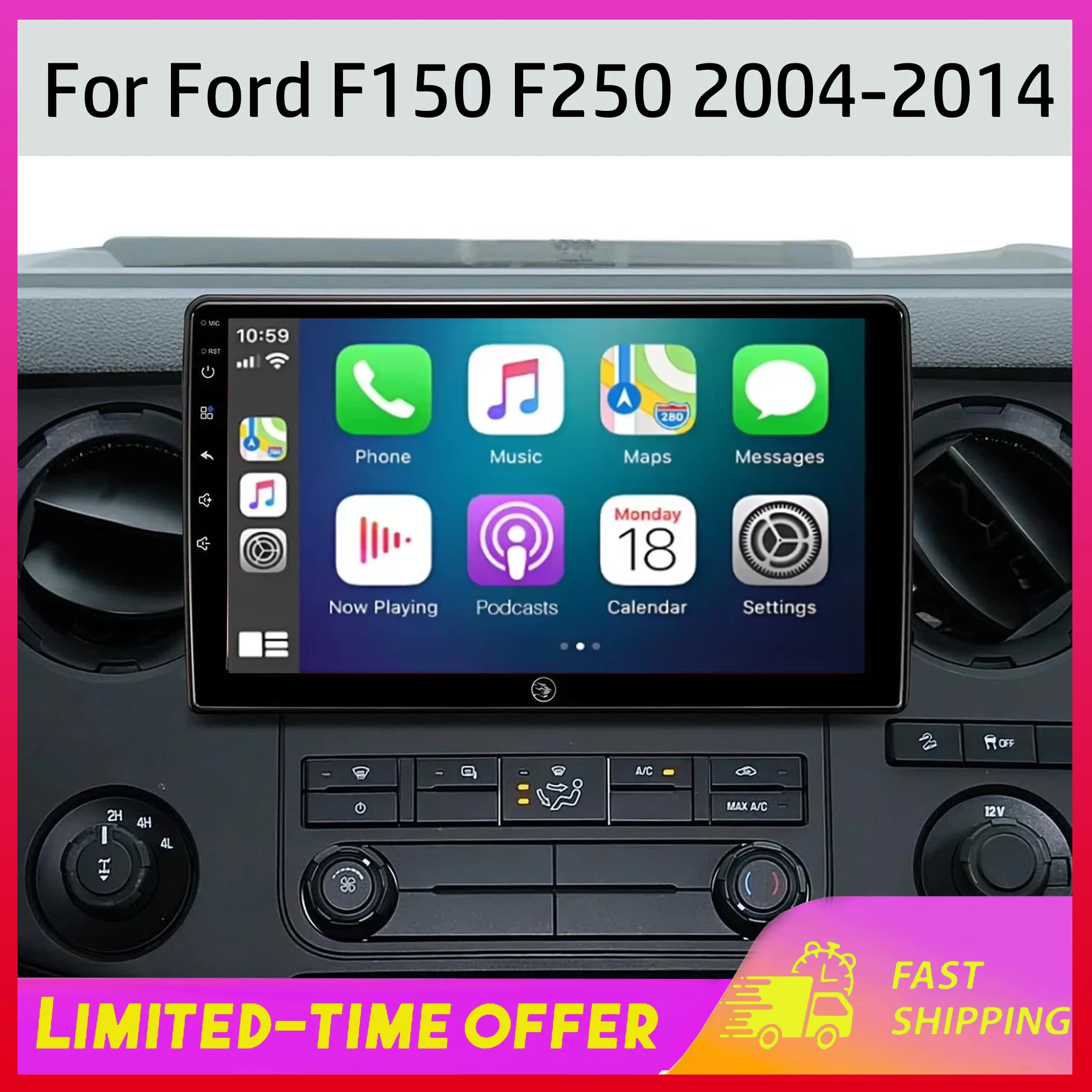 Suitable for Ford F150 F250 Models 2004-2014 Voice Control Android 15 in-car Navigation for Carplay Car Multimedia Player