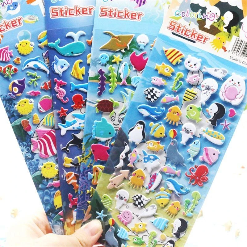 Q0KB Plastic Made Art Training Preschool Graffiti Drawing Sticky Bubble Sticker with Interest Drawing Practice