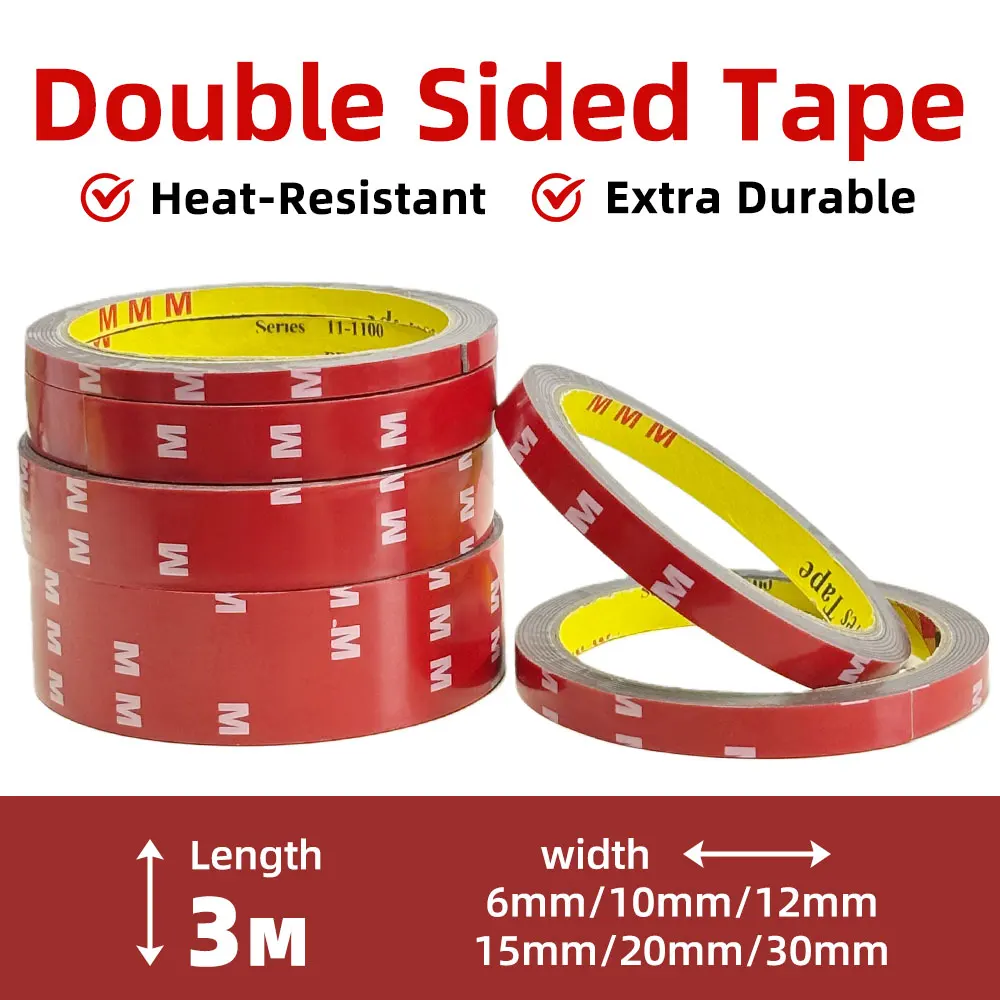 300 cm langes, extra starkes doppelseitiges Klebeband, 0,4 mm dick, für die Heimindustrie im Auto, spezielles starkes doppelseitiges Klebeband