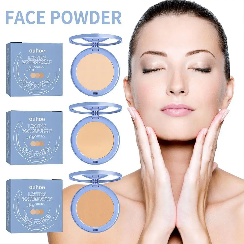 Sunscreen Powder Cosmetic Face Powder Oil-Control Waterproof Lasting Matte Concealer Makeup Pressed Powder Korean Cosmetic