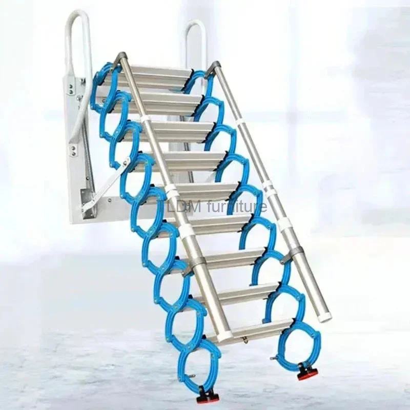 Wall-mounted Home Ladders Attic Retractable Stairs Lifting Indoor and Outdoor Invisible Folding Ladders Simple Stretching Stairs