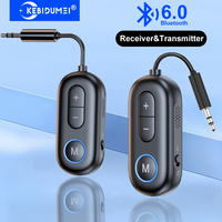 Bluetooth 6.0 Adapter 2-in-1 Wireless Audio Receiver Transmitter 3.5mm AUX Audio Adapter for Car Headphones Speaker Airplane