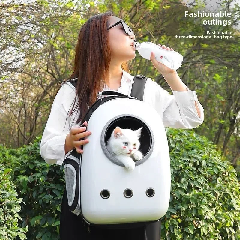 Cat bag portable enlarged space capsule cat pet bag dog backpack transparent large space go out portable pet bag