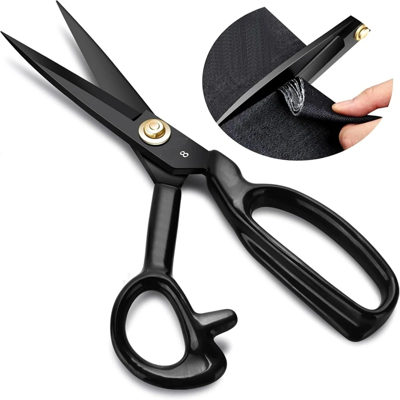 LARSU-Fabric Scissors Professional, 8Inch Heavy Duty Sewing Scissors Tailor Scissors For Fabric Cutting For Cutting Leather