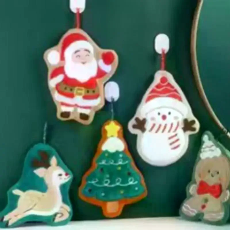 Coral Fleece Christmas Santa Claus Hand Towels Water Absorption Quick-drying Hand Towel Christmas Tree Bell Kitchen Bathroom