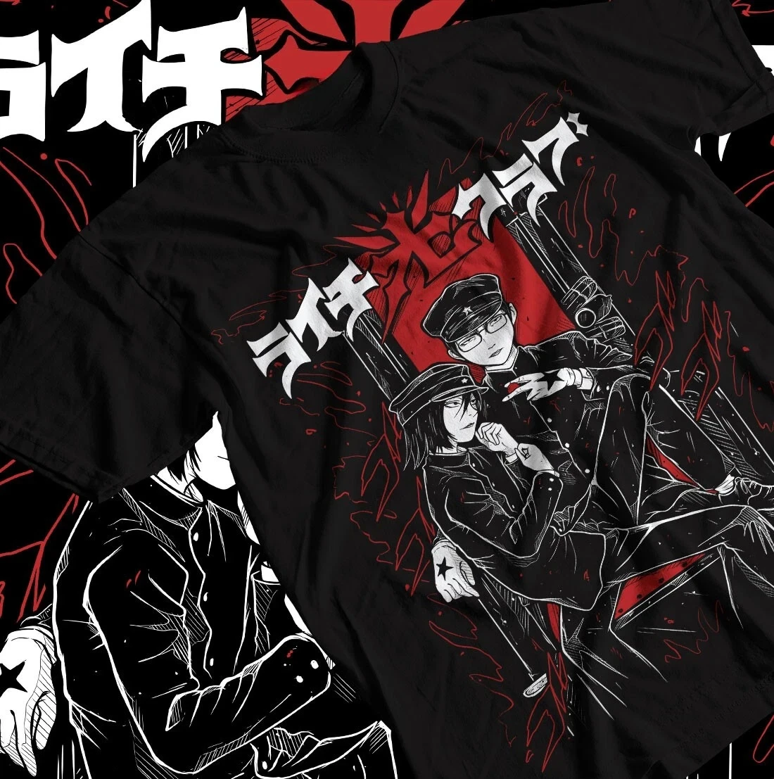 Camiseta de manga corta con cuello redondo para mujer, oferta de Año Nuevo 2026: Camiseta Litchi Hikari Club, camiseta de regalo de anime y manga de terror Uehiro Maruo
