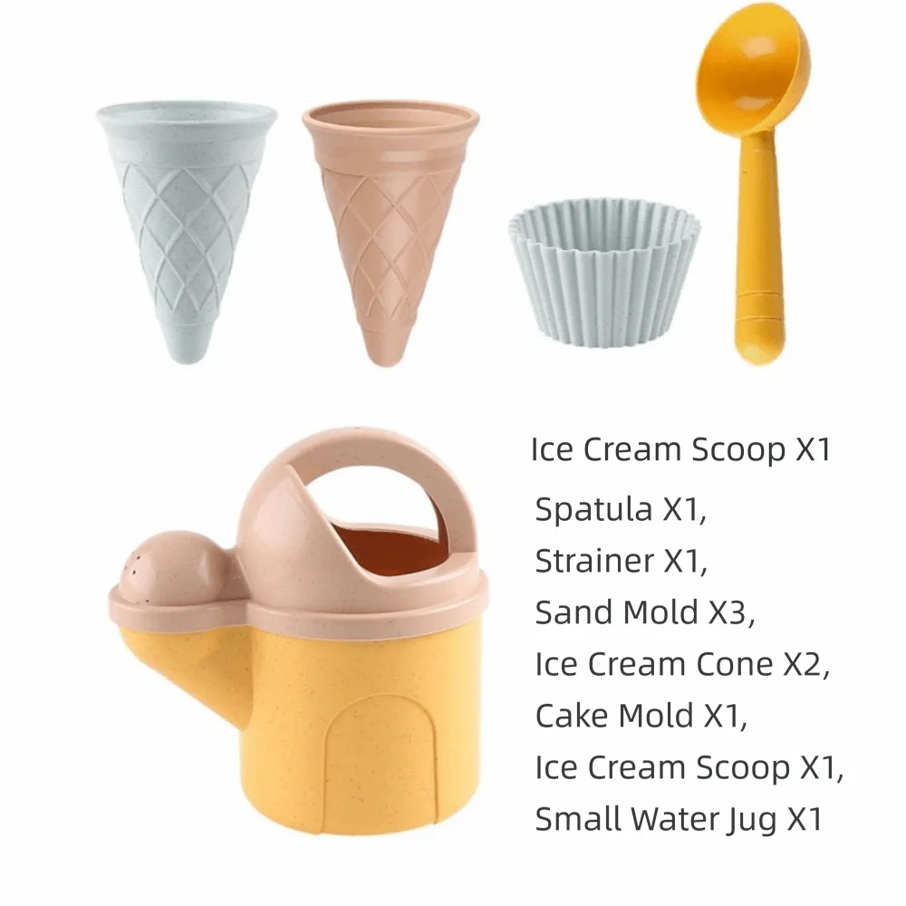 11PCS Mixed Color Beach Toy Set Sand Mold with Storage Bag Sand Digging Tools Digging Tools Parent-Child Interaction