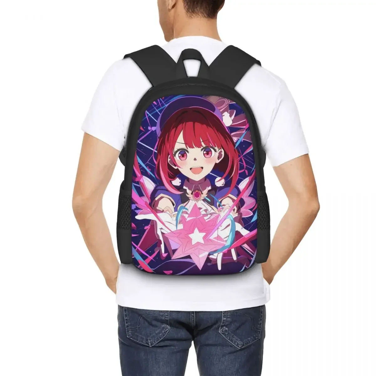 حقيبة ظهر للكمبيوتر المحمول للسفر من Anime Oshi No Ko Ai Hoshino، حقيبة كمبيوتر مدرسية للكلية التجارية هدية للرجال والنساء #5