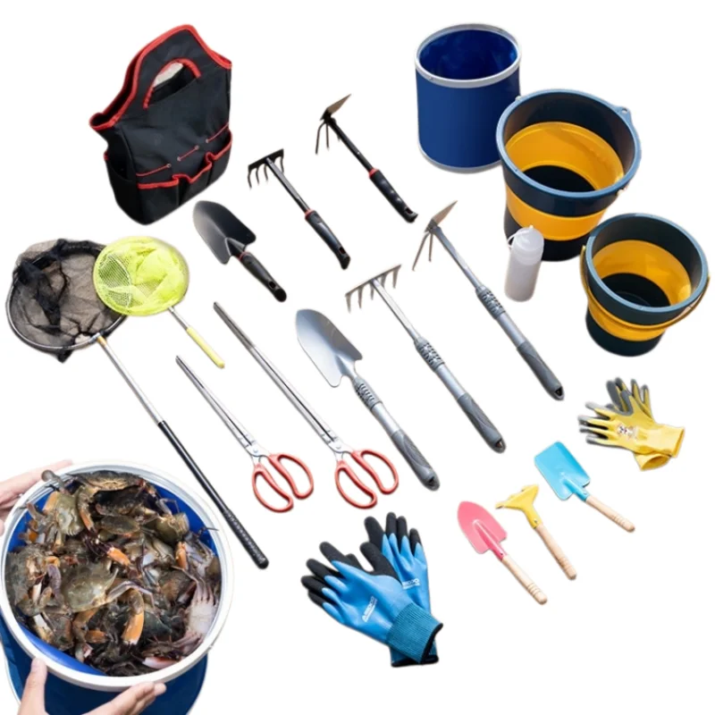 

Garden Tool Combination Set, Dual-Purpose Hoe Target Bucket, Glove Clip, Children's Razor Clam Digging, Adult Shovel Hand Tools