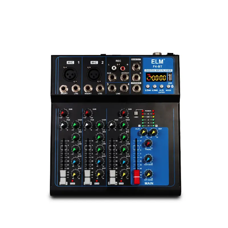 

Hot sale dj controller/audio console mixer usb bt sound mixer audio mixer 4 channel for stage