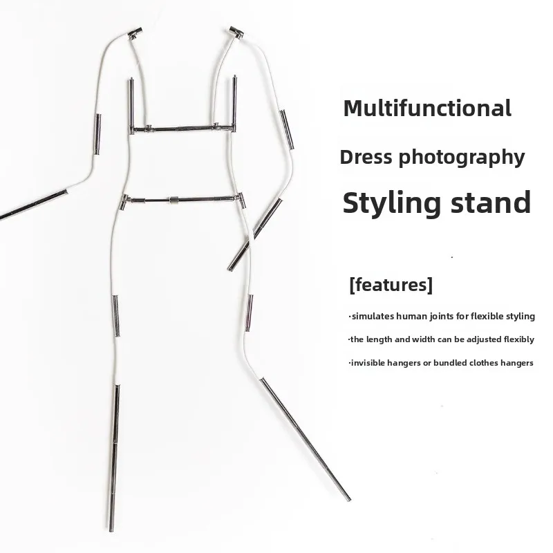 Invisible Telescopic Hanger Multifunctional Dress Shooting Modeling Rack Clothing Photography Props Human Joints Portable Hanger