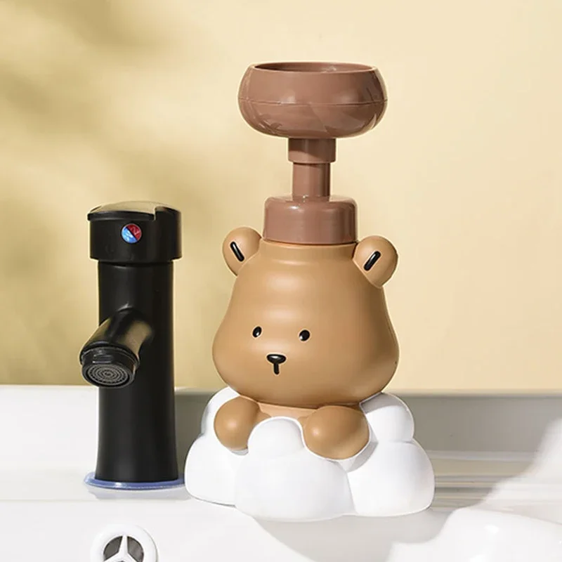 250/500 ml Schaum Spender Bad Cartoon Bär Presse Hand Sanitizer Shampoo Dusche Gel Pumpe Flasche Tragbare Nachfüllbare Behälter