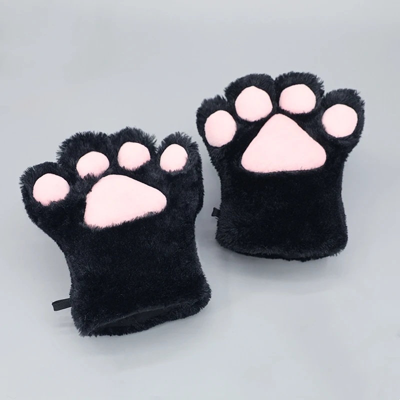 Anime Beast Handmade Plush Gloves Kawaii Cosplay Performance Props Cat Paws Gloves Performance Party Cosplay Cat Paw Prop