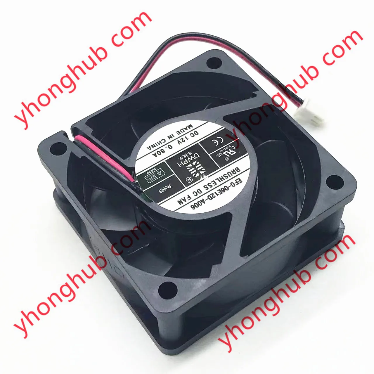 

DWPH EFC-06E12D DC 12V 0.60A 60x60x25mm 2-Wire Server Cooling Fan