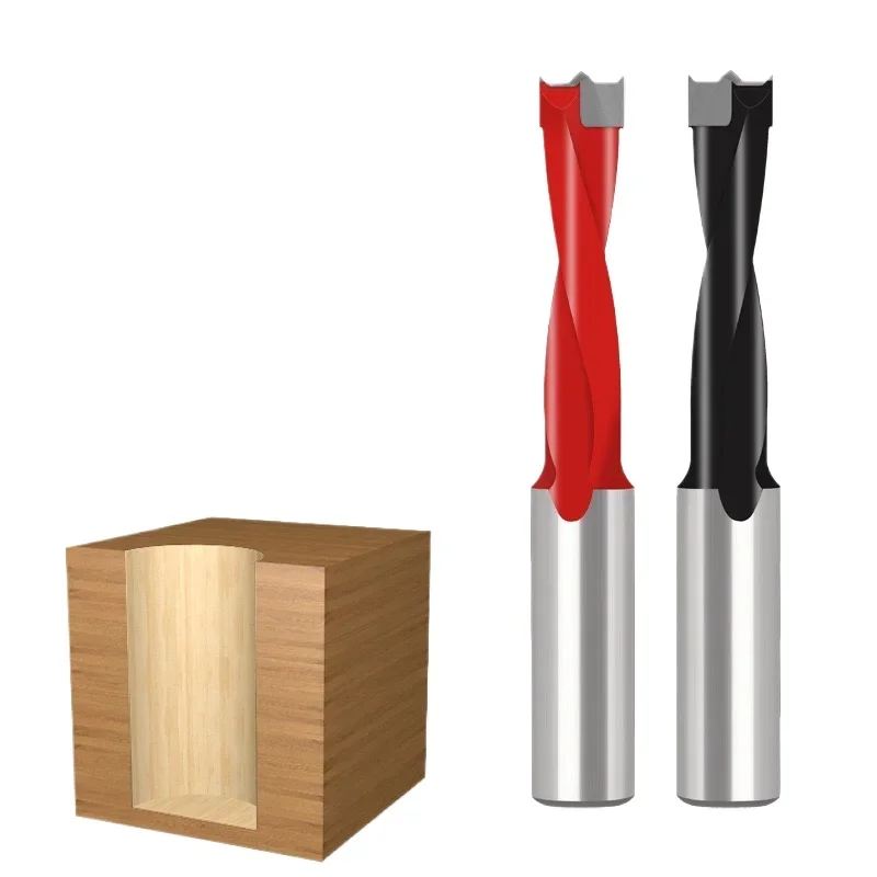 Drill Bit 2 Flute Wood Drill Bit Left/Right Rotation Carbide Hole Saw Cutter for Woodworking Row Drilling Tools 3-12mm