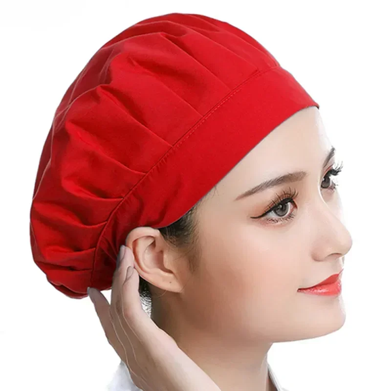 Full Anti-grease Wide-brimmed Kitchen Dust-proof Canteen Workshop Hat Cap Restaurant Fumes Chef Factory Work Cloth Hotel