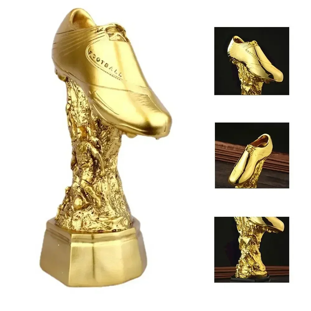 Football Golden Sneakers Trophy Excellent Player Award Resin Crafts Football Shoe Award Home Decor