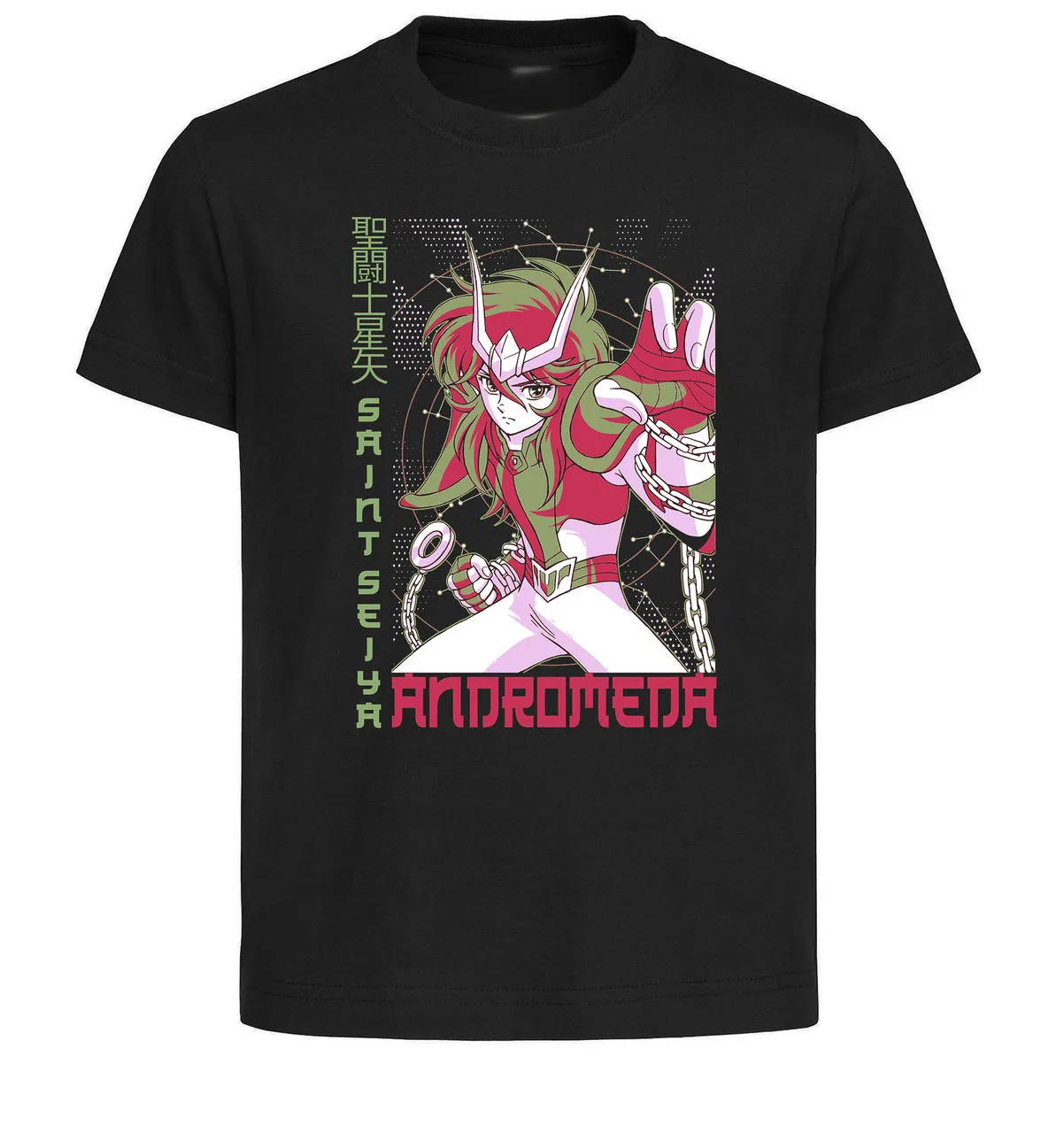 T-Shirt Unisex Black Japanese Style - Saint Seiya - I Cavalieri dello Zodiaco - Andromeda PE0043