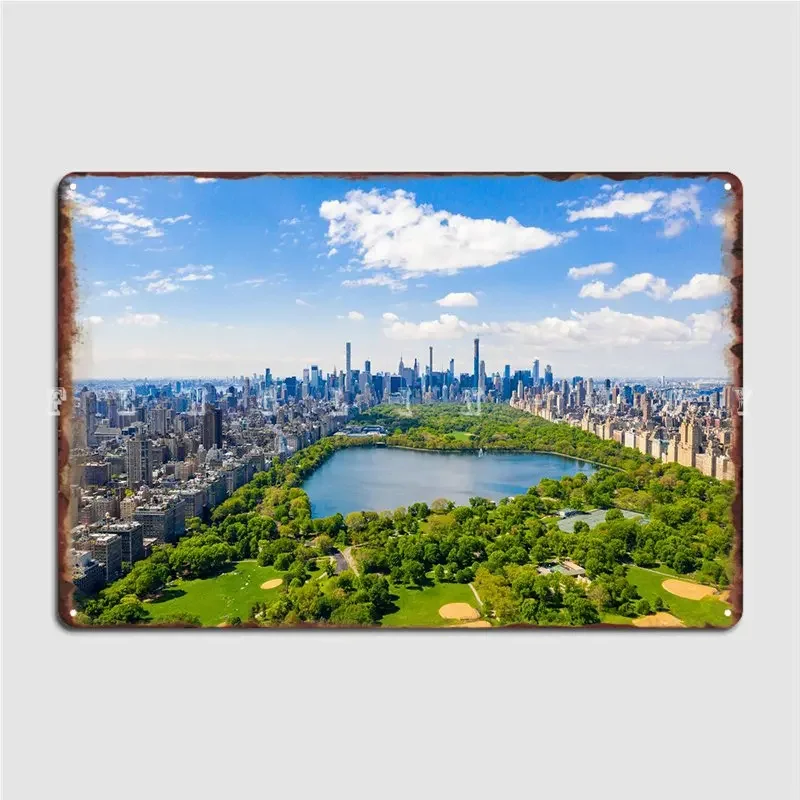 New York City Central Park metalowy znak Mural kuchnia Retro plakaty znak blaszany plakaty Retro Cave Home Tavern