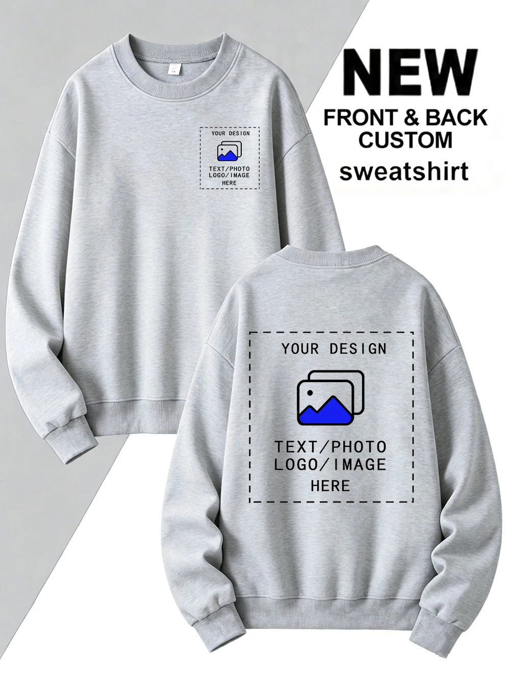 Autumn Fleece Sweatshirts Sporty Customize Womens Tops Casual Loose Hoodies DIY Your Logo/Graphic Pullovers Basic Woman Clothes