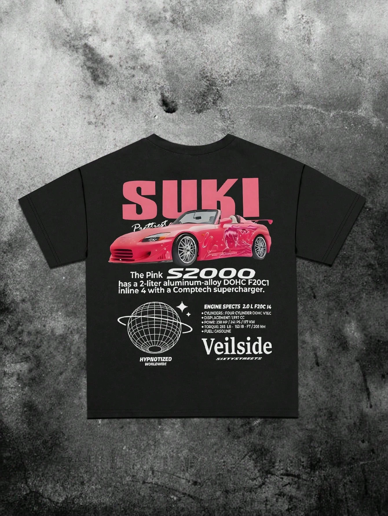 تي شيرت SUKI Manfinity Dauomo للرجال مطبوع عليه حروف وسيارة ورقبة دائرية وأكمام قصيرة، تي شيرت Harajuku كبير الحجم عصري #1