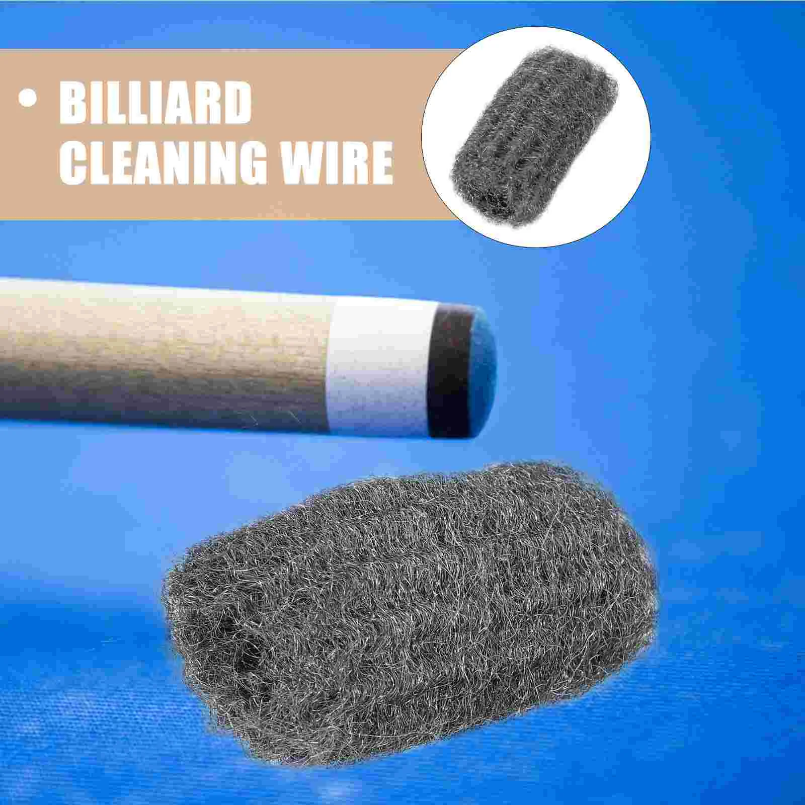 5 Pcs Billiard Cue Polishing Wire Cotton Scourer for Cleaning Pool Shaft Snooker Balls Steel Wool Thick Flexible