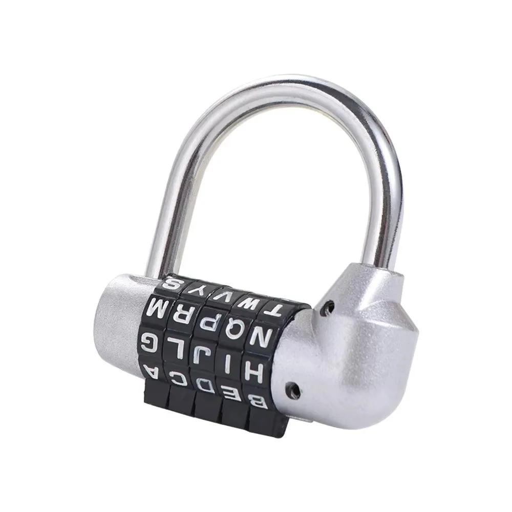 5 Letter Combination Security Padlock Zinc Alloy Anti-theft Code Password Lock U-shaped Changeable Safely Code Lock