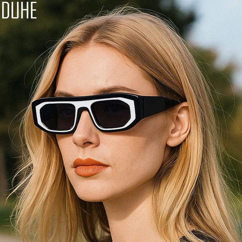 

Retro Square Frame Two-Color Sunglasses Fashionable Light Luxury Casual Women's Sunglasses High-End Outdoor Sports Sunglasses