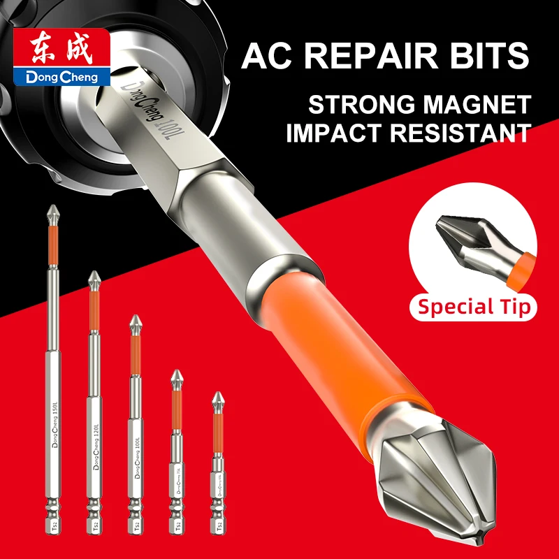AC Repair Screwdriver Bit Magnetic TS2 Hex Shank Air Conditioner Maintenance Tool HVAC Phillips Slotted Bit Set High Hardness