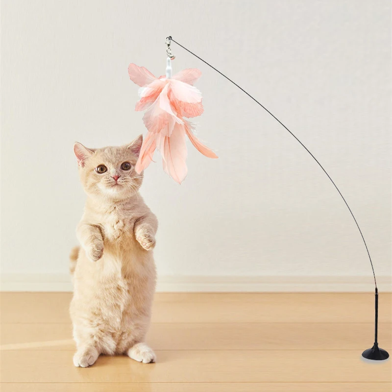 Simulation Bird interactive Cat Toy Funny Feather Toy for Cats Stick Toy for Kitten Playing Teaser Wand Toy Cat Accessories