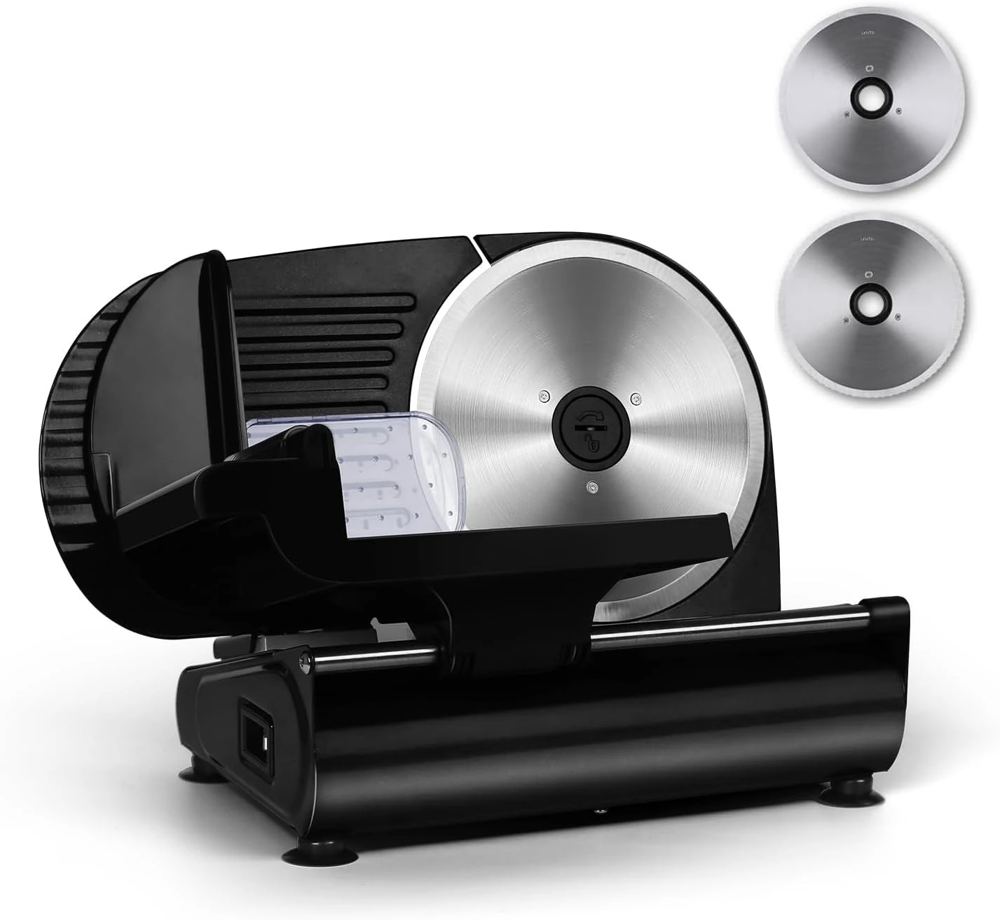 

200W Electric Meat Slicer, 9" Removable Blade, Double Blade Design, Adjustable Thickness with Non-Slip Feet for Fruit, Vegetable