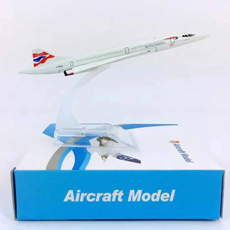 1:400 concorde British Airline Supersonic speed airplane model with base 16CM alloy aircraft plane collectible display model toy