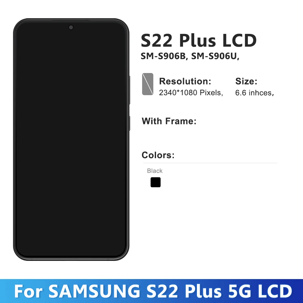 OLED S22+ For Samsung S22 Plus 5G LCD S906B S906U S906N Display Touch Screen Digitizer Assembly For S22Plus Screen replacement