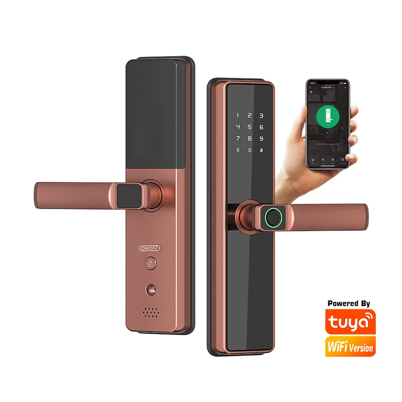 

002 Cerradura Inteligente Smart Life Security Electric Digital Fingerprint Smart Door Lock With Tuya APP TTLOCK Wifi Mobile Loc