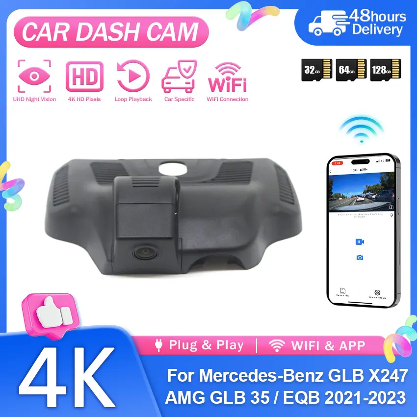 Wifi HD Car Dvr DashCam For Mercedes-Benz GLB X247 / AMG GLB 35 / EQB 2021-2023 Plug and Play Car DVR