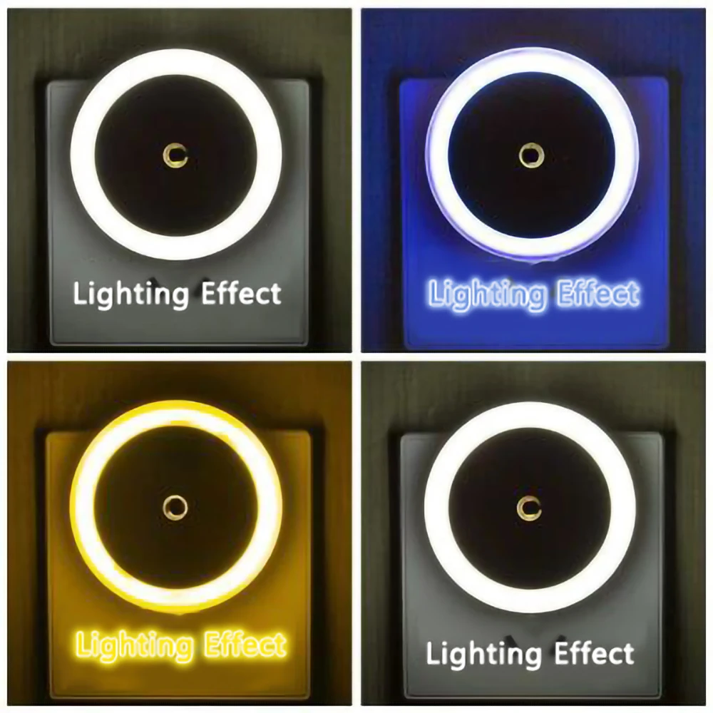 New Home Induction Night Light LED Lamp Control Sensor EU US Round Bedroom Living Room Kitchen Bedside Table Plug Lighting