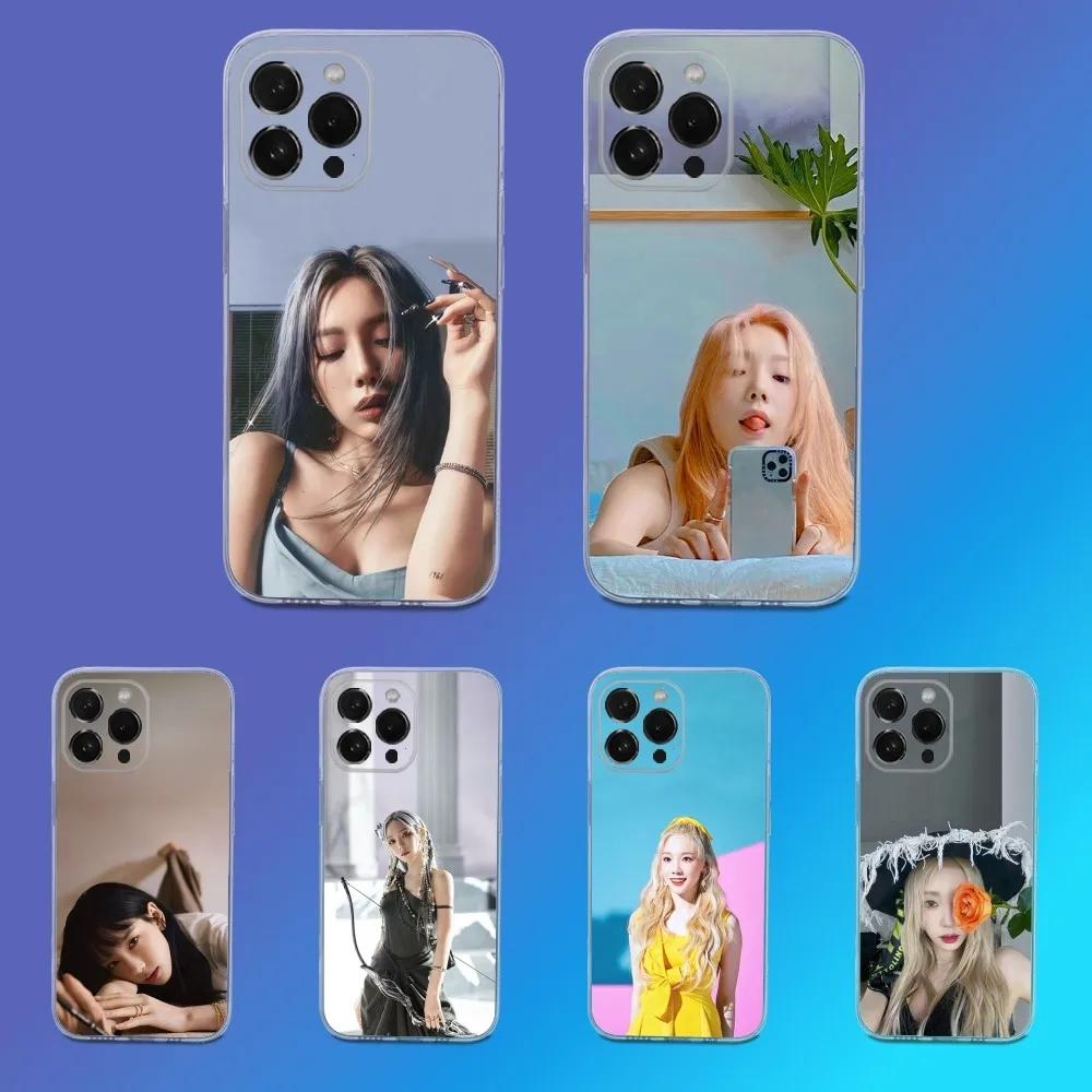

T-Taeyeons Singer Phone Case For iPhone 16,15,14,13,12,11 Pro,Max,Plus,X,XS,XR,SE,Mini Transparent Silicone Soft