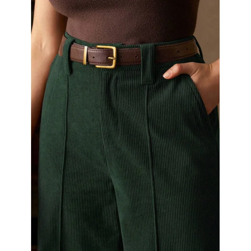 

Вельветовые повседневные брюки, удобные, в нейтральном стиле, весенняя коллекция, из других материалов, 100% модные женские мягкие брюки нейтрального цвета