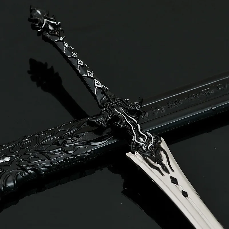 ดาบแห่งความรักของนักดาบ 22 ซม. ดาบแห่งความชั่วร้าย อาวุธต่อสู้ระยะใกล้ โมเดลโลหะผสม ของตกแต่งตั้งโต๊ะ ของสะสม งานฝีมือ ของขวัญ ของเล่นเด็ก