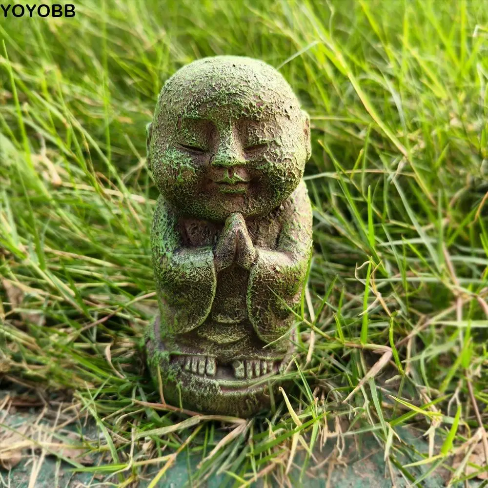 

Funny Waterproof Zen Monk Statue Resin Crafts Handicraft Bodhisattva Figurine Realistic Buddha Sculpture Home Desk Decoration