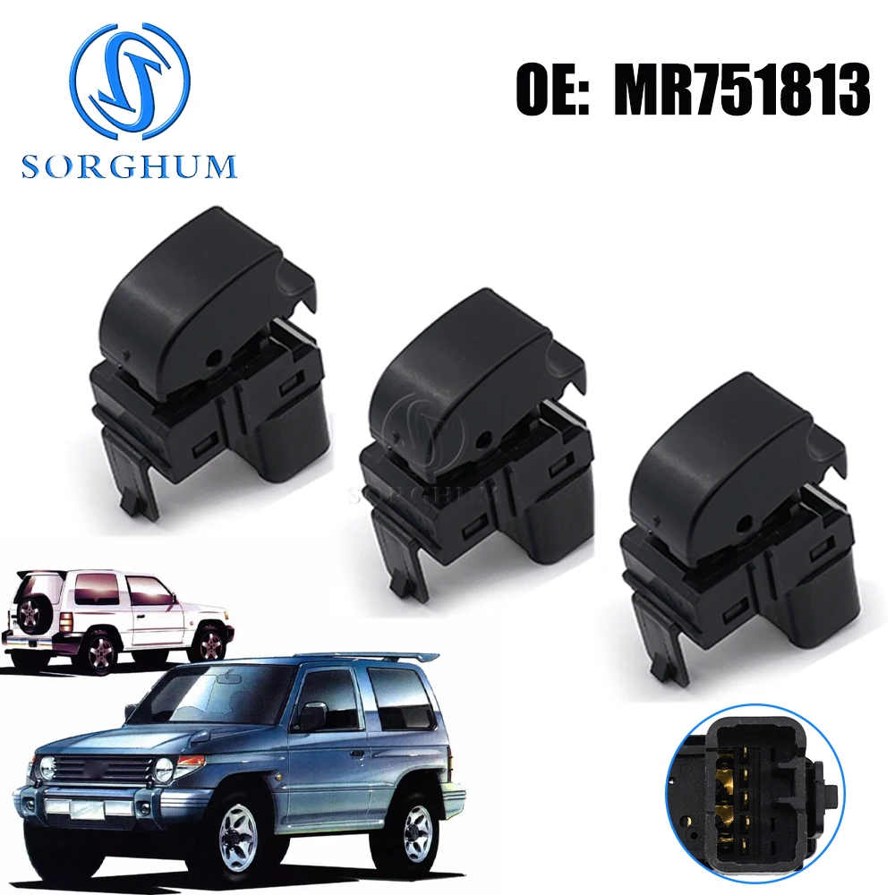 Interruptores de janela elétrica mr751813, para mitsubishi pajero montero ii 1990-2004 v10 v20 v30 v32 v43 v44 v45 v46 4d56 4m40 mb781916