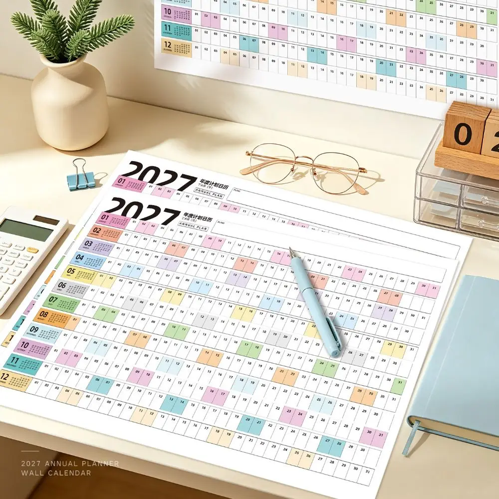 Wall Mounted 2027 Calendar Planner Sheet Schedule Sticker Planner Target Wall Calendar Large Schedule Organizer Office Supplies