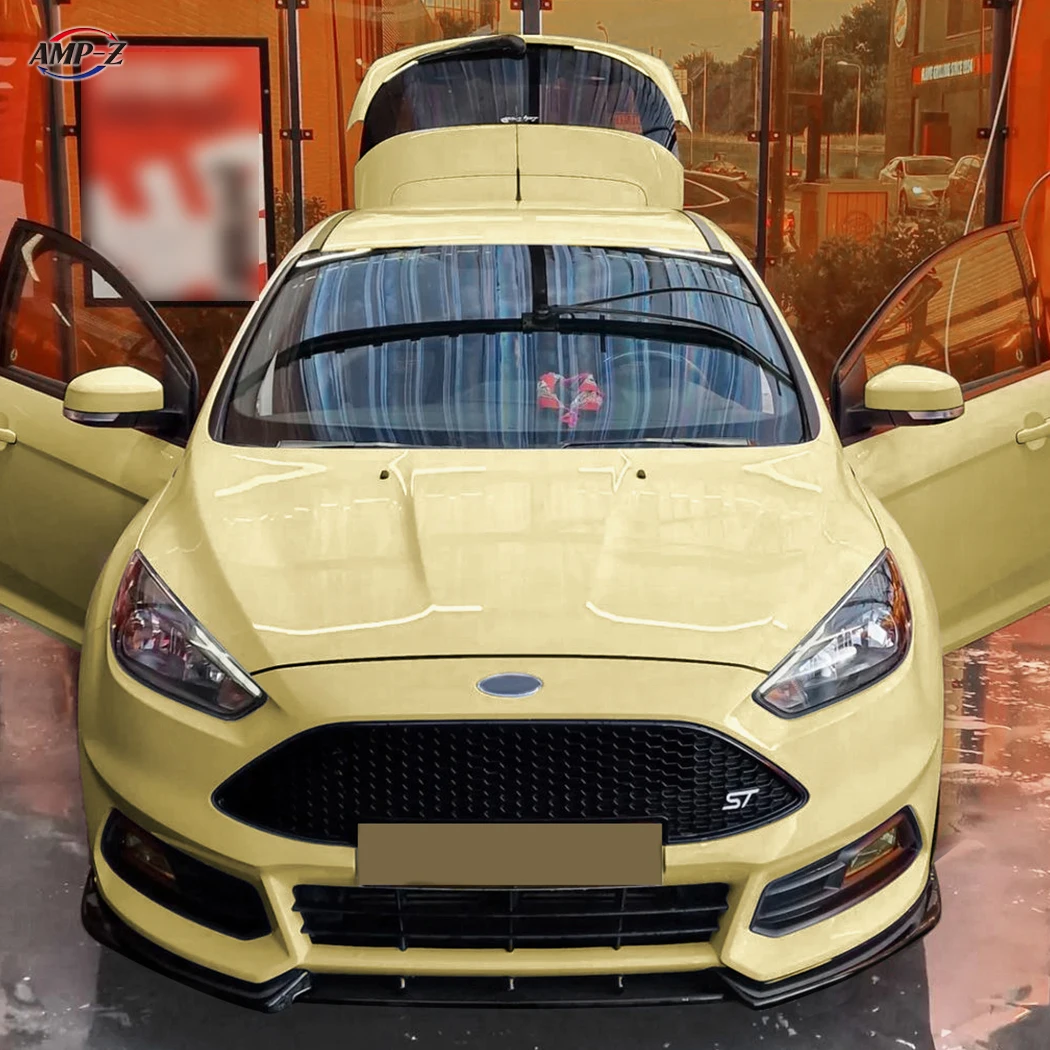 AMP-Z Hot Sale Factory Price Plastic Material Car Fiber Look ABS Front Bumper Lip for Ford Focus MK3 3.5 ST ST-Line 2011-2017